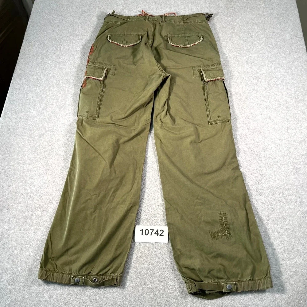 Vintage Polo Ralph Lauren Mens Cargo Pants Hand Painted Tiger Japanese Kanji